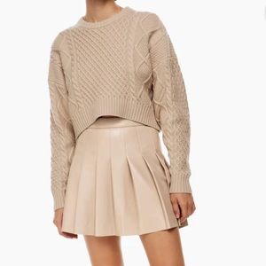 Aritzia x Sunday Best Olive Vegan Leather Mini Skirt